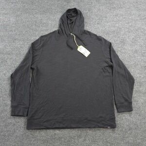 Faherty Hoodie Mens 2XLT Black Sunwashed Slub Organic Cotton Lightweight Layer